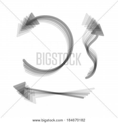 Simple set to Interface Arrows. Vector. Gray icon shaked at white background.