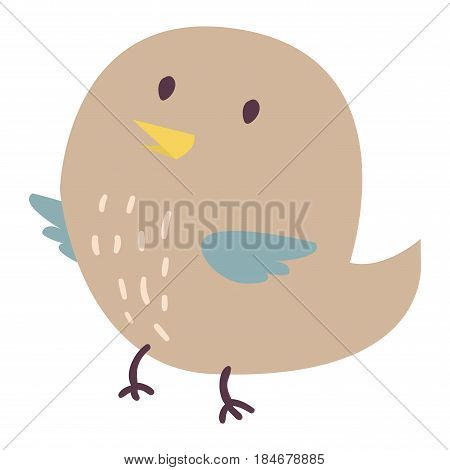 Cute bird vector happy drawing decoration. Cartoon bird with funny little cute bird family. Vector character wing colorful cute birds wild sweet animals.
