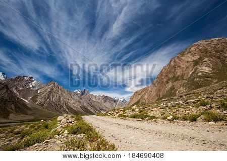 The beautiful mountain view on the way to Rangdum Kashmir state India.