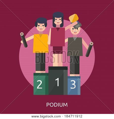 Podium Conceptual Design | Great flat illustration concept icon and use for education, science, learning, reading and much more.