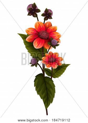 Vector design of colorful vintage flower bouquet for invitation and greeting card design