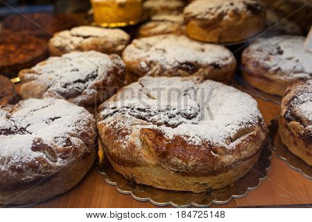View of traditional Veronese cake called Torta Russa