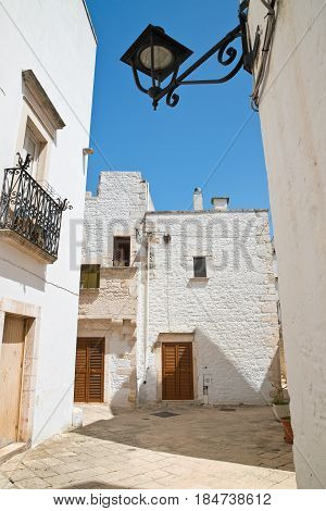 Characteristic alleyway of Locorotondo. Puglia. Southern Italy.
