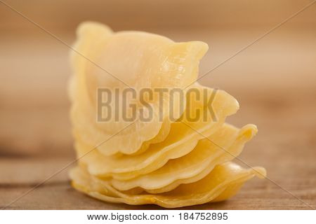 Panzerotti pasta isolated on white background