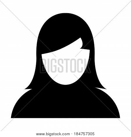 Woman User Icon Vector Person Profile Human Avatar in Glyph Pictogram Symbol illustration
