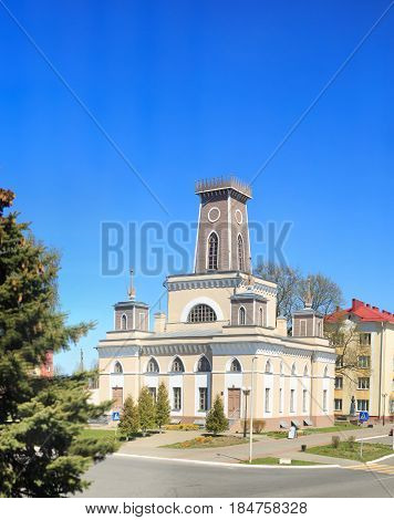 Chechersk, Belarus - May 3, 2017: Wooden City Hall Of The 18Th Century.