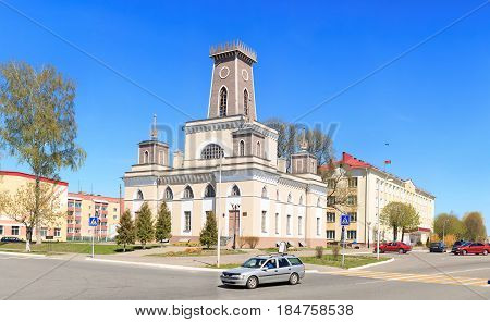 Chechersk, Belarus - May 3, 2017: Wooden City Hall Of The 18Th Century.