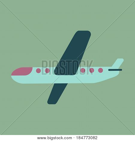Icon in flat design aircraft travel tourism