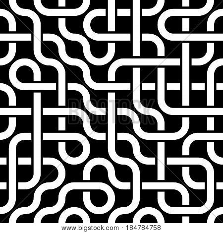 Pipeline grid. Abstract geometric design of tubes. industrial background. Architectural metal structure. Vector seamless geometric pattern. Modern texture pattern EPS10.