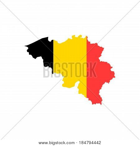 Belgium falg map isolated on white background