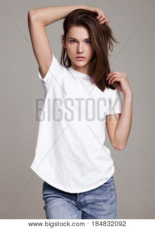 Model Test With Beautiful Fashion Model Posing