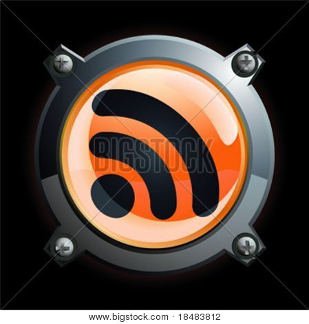 Beispiel für eine glänzend orange RSS-Button-Symbol