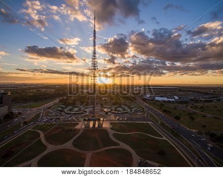 Torre de TV located in Brasilia, Brazil during sunrise