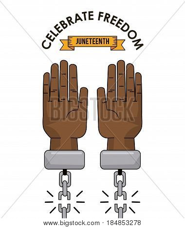 juneteenth day celebrate freedom slave image vector illustration