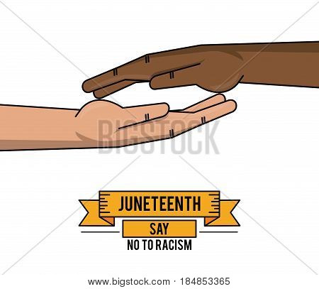 juneteenth day together hand fight freddom vector illustration
