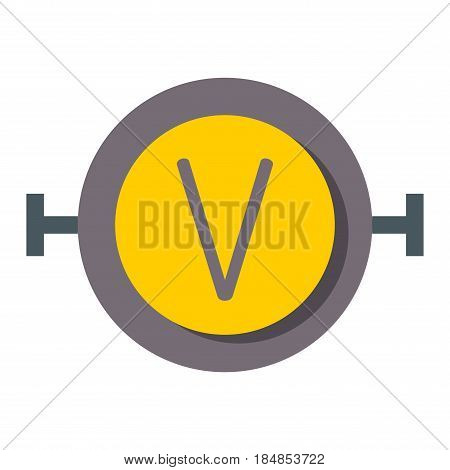 High voltage vector icon style flat icon symbol on rounded square button attention caution safety electrical sign. Alert current high industry security bolt flat protection pictogram.