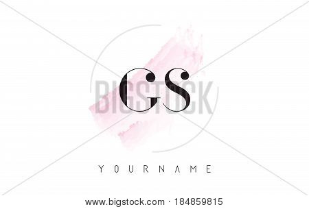 Gs G S Watercolor Letter Logo Design With Circular Brush Pattern.