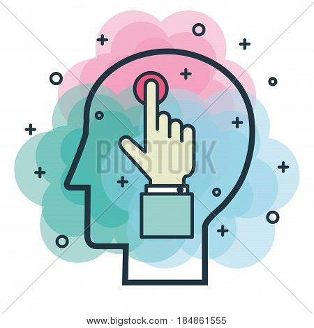 creative profile and brain vector illustration design