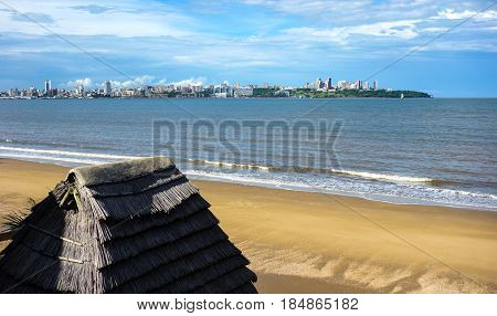 Maputo city view from Catembe beach in Mozambique