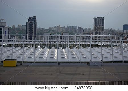 KIEV - UKRAINE - MAY 2017: View of the sports complex 