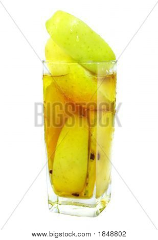 Čerstvé jablko ve skle