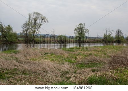 the river Naab next to Schwandorf in bavaria in spring