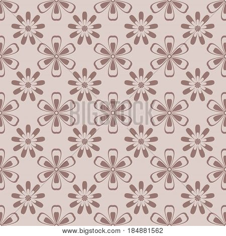 Floral abstract seamless pattern. Vector flat illustration
