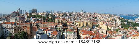The Panoramic View Of Istanbul From The Galata Tower.