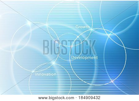 Abstract vector background for design, graphic layout. Modern abstract art with blur blue shapes for tech, market, innovative technology. Circles, rounds, lines.