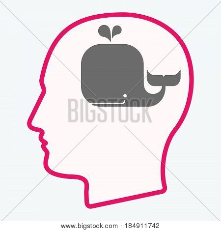 Isolated  Head With A Whale