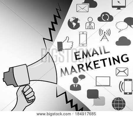 Email Marketing Representing Emarketing Online 3D Illustration