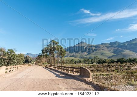 The bridge over the Gobos River at the entrance to Greyton a small town in the Western Cape Province of South Africa