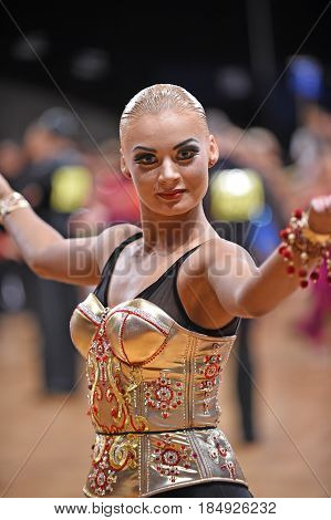 Latin Woman Dancer In A Dance Pose