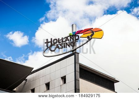 Amsterdam, Netherlands - April, 2017: National Foundation for the Exploitation of Casino Games in the Netherlands. Holland Casino has the legal monopoly on gambling in the Netherlands