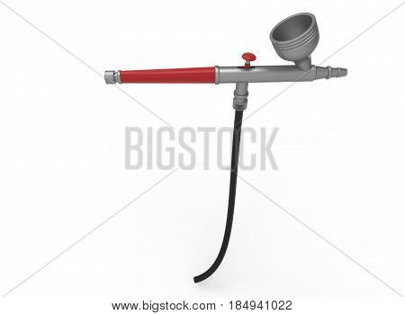 3d illustration of airbrush. white background isolated. icon for game web.