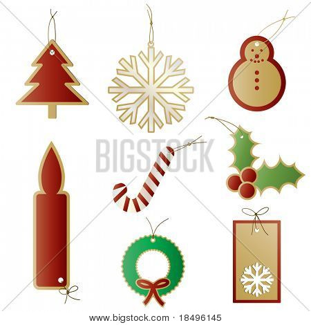 Vector - cadeau de Noël tags ou étiquettes pour cadeaux.