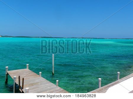 beautiful turquoise water on a tropical island