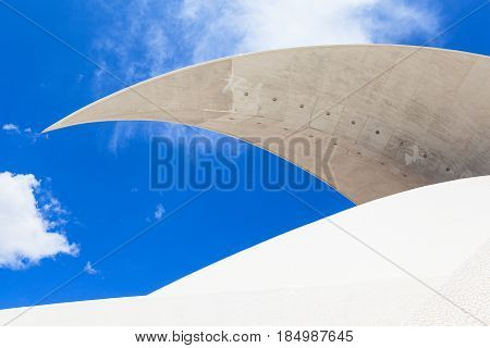 Santa Cruz de Tenerife, Spain - May 03, 2012: Auditorio de Tenerife - futuristic and inspired in organic shapes, building designed by Santiago Calatrava