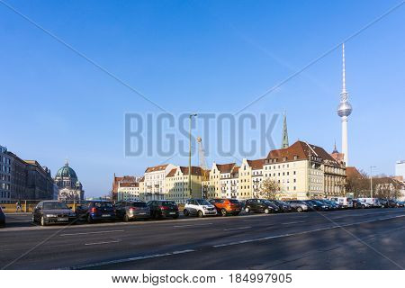 BERLIN, GERMANY- December 24, 2016: Tv tower or Fersehturm on December 24, 2016. BERLIN, Germany.