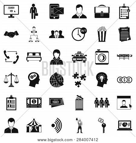 Coherence Icons Set. Simple Style Of 36 Coherence Icons For Web Isolated On White Background