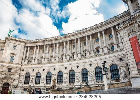Vienna, Austria - April, 2018: The Museum Of Ethnology Housed In A Wing Of The Hofburg Imperial Pala