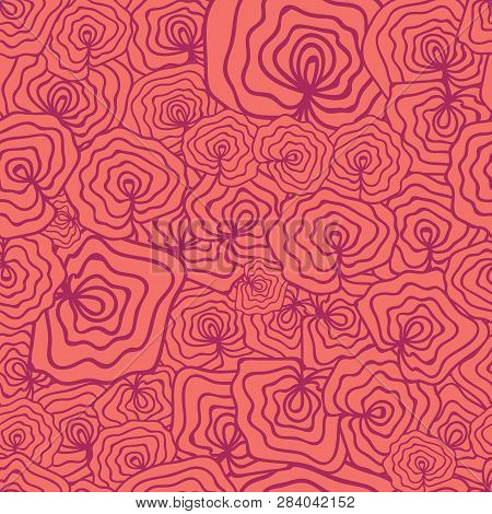 Organic Abstract Modern Red And Coral Seameless Pattern. Great For Invitations, Fabric, Wallpaper, G