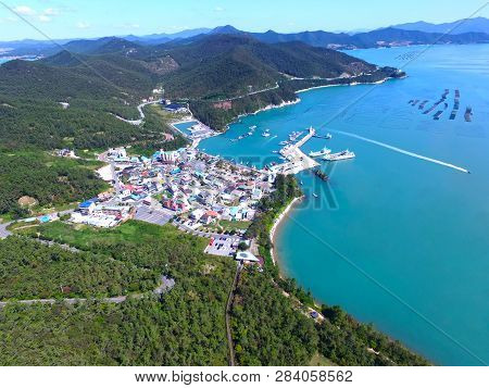 Aerial View Of Ttangkkeut Village, Haenam, Jeollanamdo, South Korea