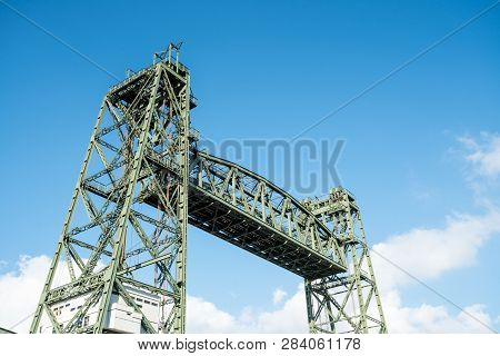 The Steel Royal Port Bridge Is Located In Rotterdam At The Royal Port