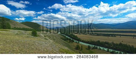 Altai mountains. River Argut. Beautiful highland landscape. Russia. Siberia.