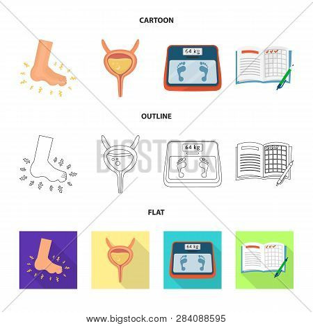 Isolated Object Of Diet And Treatment  Icon. Set Of Diet And Medicine Vector Icon For Stock.