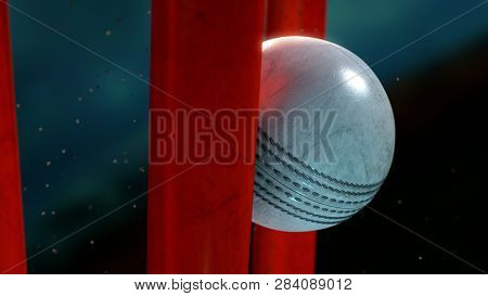 Cricket Ball And Wickets