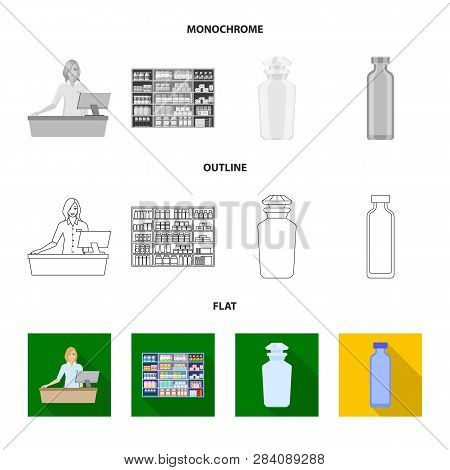 Vector Design Of Retail And Healthcare Icon. Set Of Retail And Wellness Vector Icon For Stock.