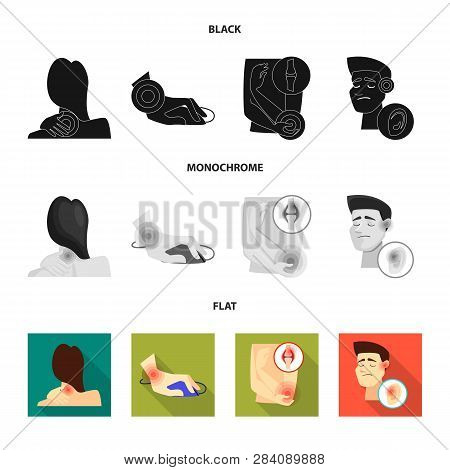 Vector Design Of Hospital And Rendering Sign. Set Of Hospital And Help Stock Vector Illustration.