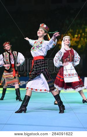 Performance Of Ukrainian Dance Ensemble At Stella Zakharova Artistic Gymnastics Ukraine Internationa